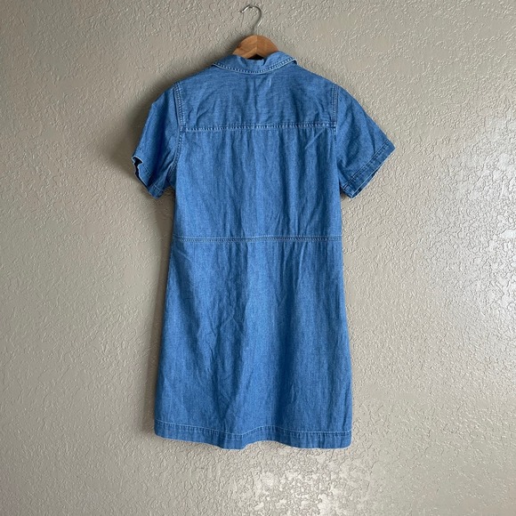 Madewell Denim Waisted Shirtdress in Penview Wash Medium - Picture 5 of 7